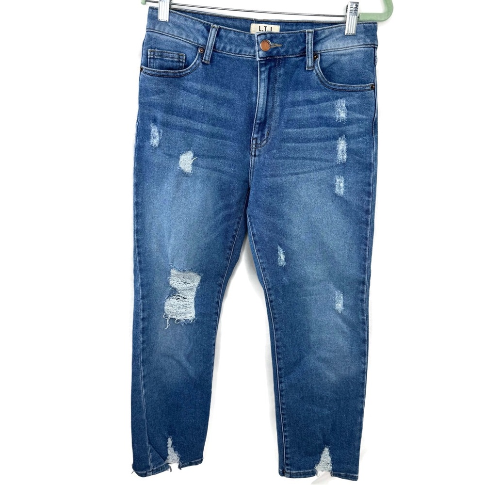 Letters to Juliet Distressed High Rise Jeans Straight leg size 30